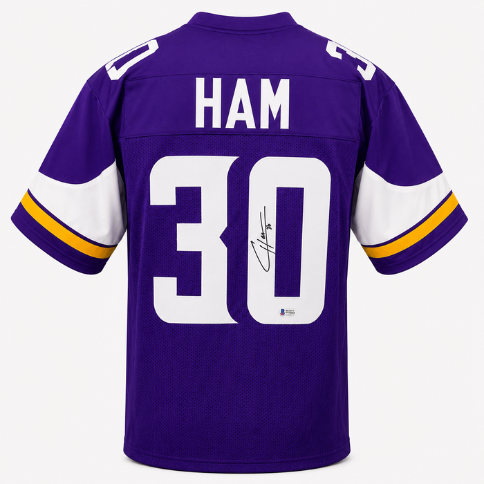 CJ Ham Signed Player Purple Football Jersey