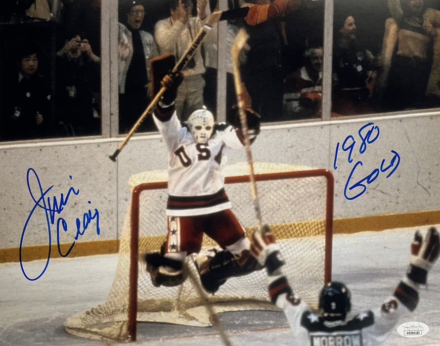 Jim Craig Signed 11x14 Photo w/ '1980 Gold'