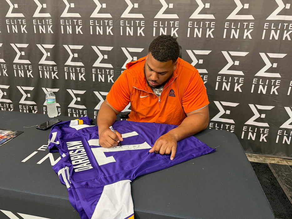 Christian Darrisaw Signed Purple Player Football Jersey