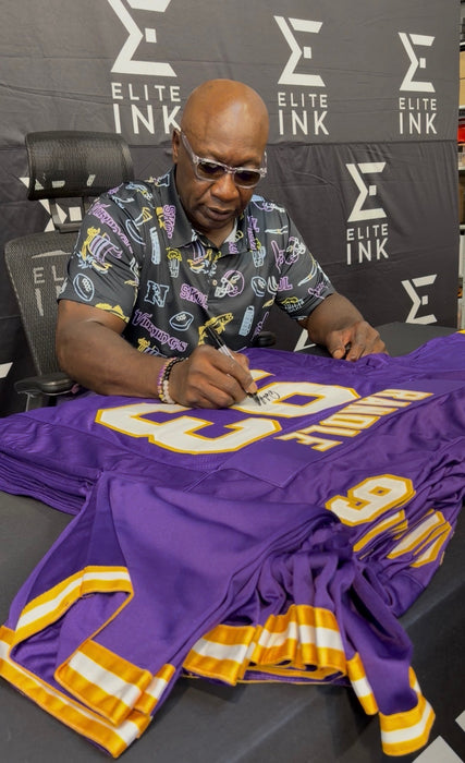 John Randle Signed Purple Throwback Player Football Jersey