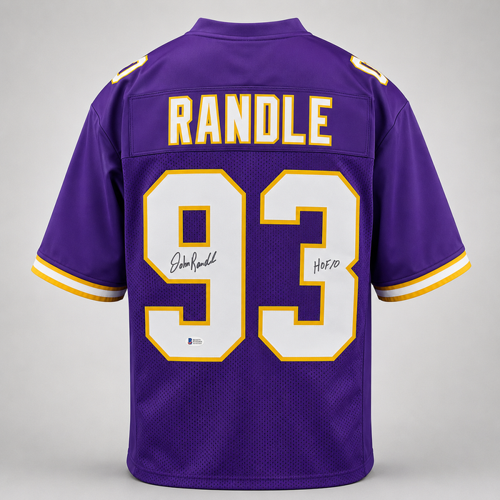 John Randle Signed Purple Player Football Jersey w/ 'HOF 10'