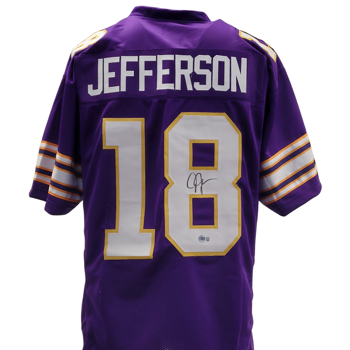 Justin Jefferson Signed Custom Throwback Football Jersey