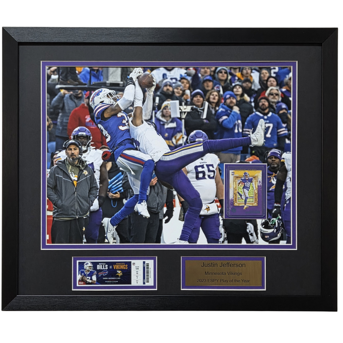 Justin Jefferson Professionally Framed 16x20 Rookie Card Display #6