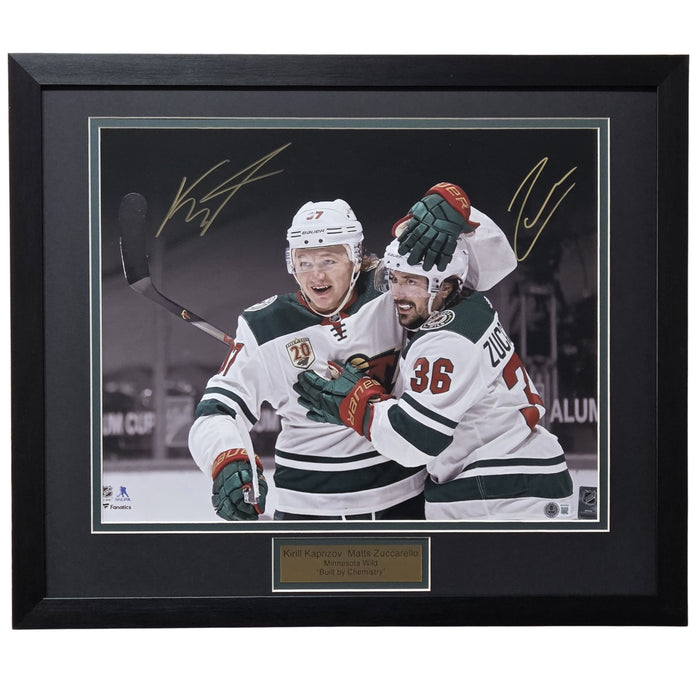 Kirill Kaprizov & Mats Zuccarello Signed & Professionally Framed 16x20 Photo #1