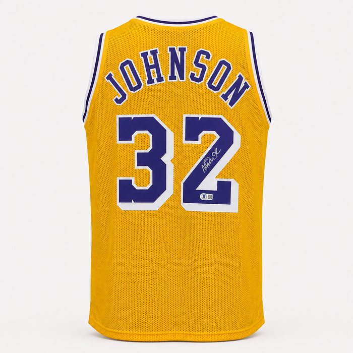 Magic Johnson Signed Player Yellow Jersey