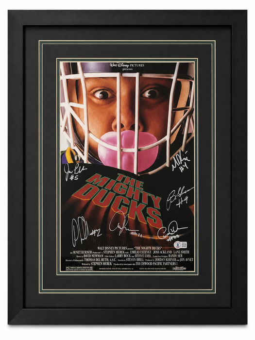 The Mighty Ducks Cast Signed & Professionally Framed 11x17 Movie Poster #1