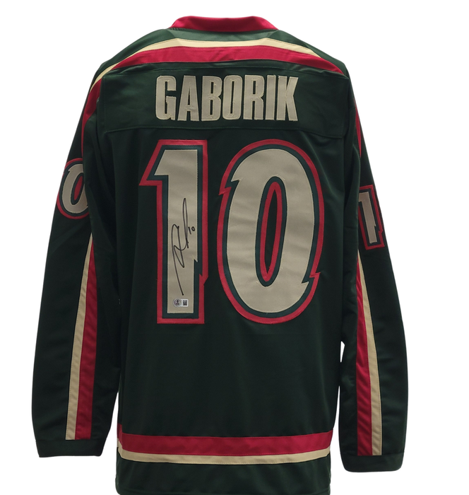 Marian Gaborik Signed Green Player Hockey Jersey