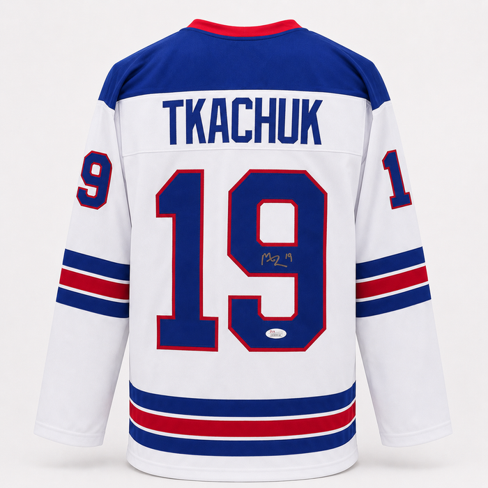 Matthew Tkachuk Signed White USA Player Hockey Jersey