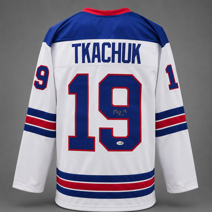Matthew Tkachuk Signed White USA Player Hockey Jersey