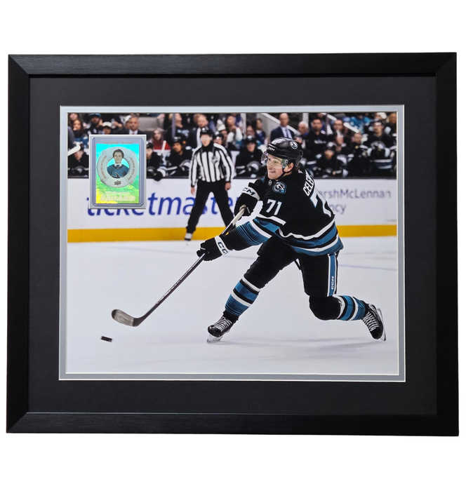 Macklin Celebrini Professionally Framed 16x20 Rookie Card Display #1