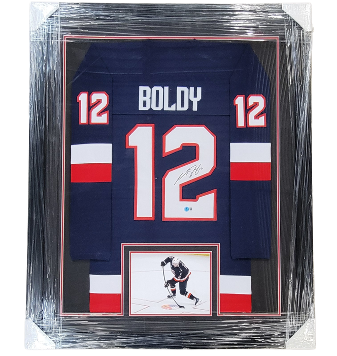 Matt Boldy Signed & Framed USA Player Hockey Jersey