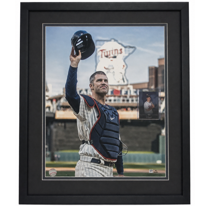 Joe Mauer Professionally Framed 16x20 Tribute Rookie Card Display
