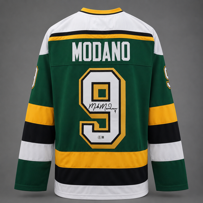 Mike Modano Signed Green Player Hockey Jersey