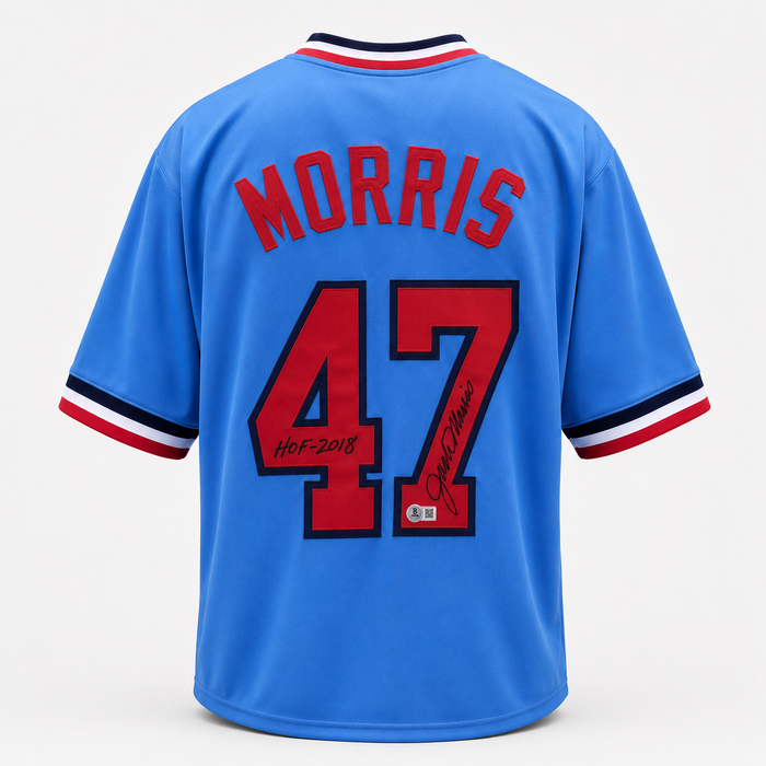 Jack Morris Signed Light Blue Player Jersey w/ Inscription