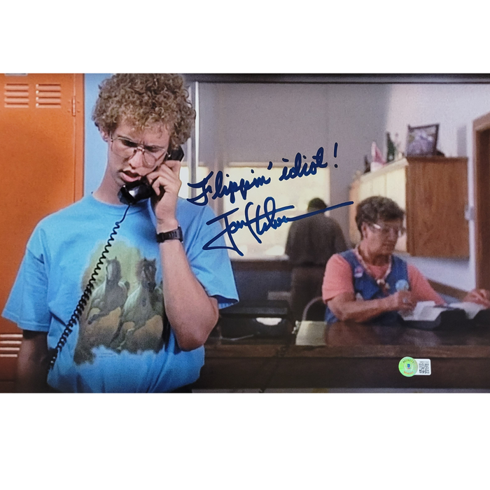 Napoleon Dynamite Phone 'Flippin' Idiot!' Signed 11x17 Photo