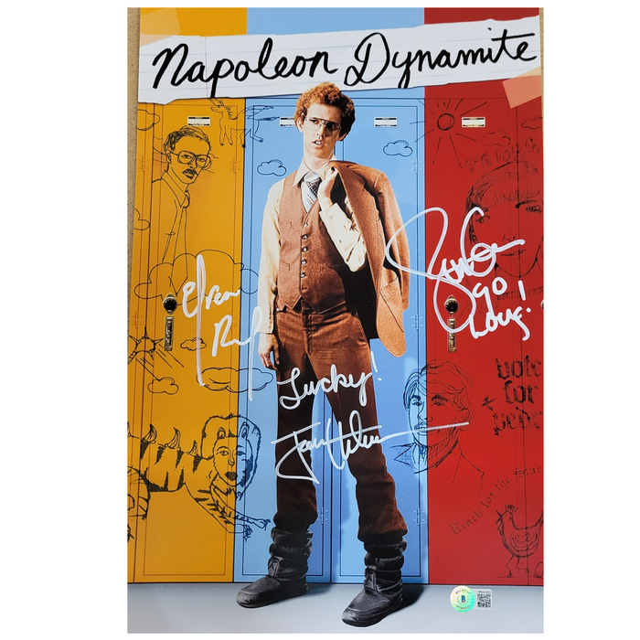 Napoleon Dynamite Movie Poster Multi-Signed 11x17 Photo w/ 3 inscriptions