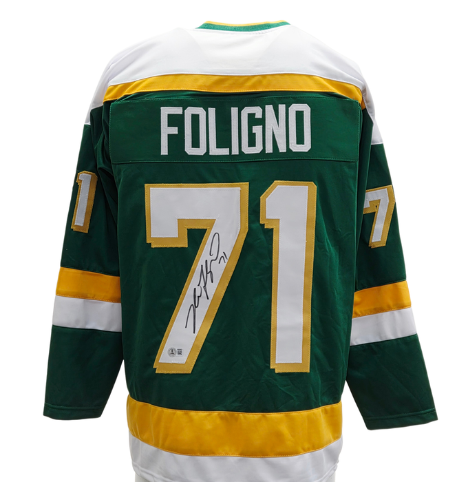 Nick Foligno Signed Player Green Retro Hockey Jersey