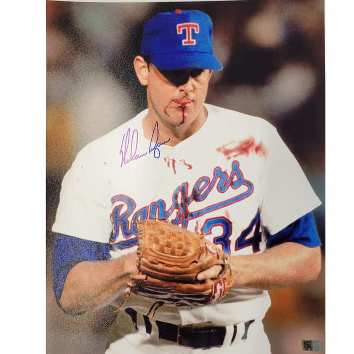 Nolan Ryan 'Bloody Face' Signed 11x14 Photo