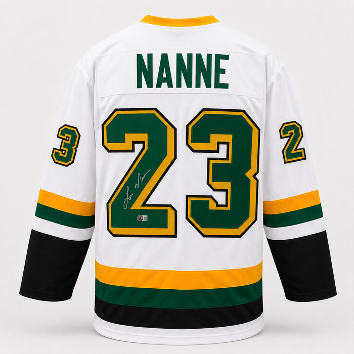Lou Nanne Signed Player White Hockey Jersey