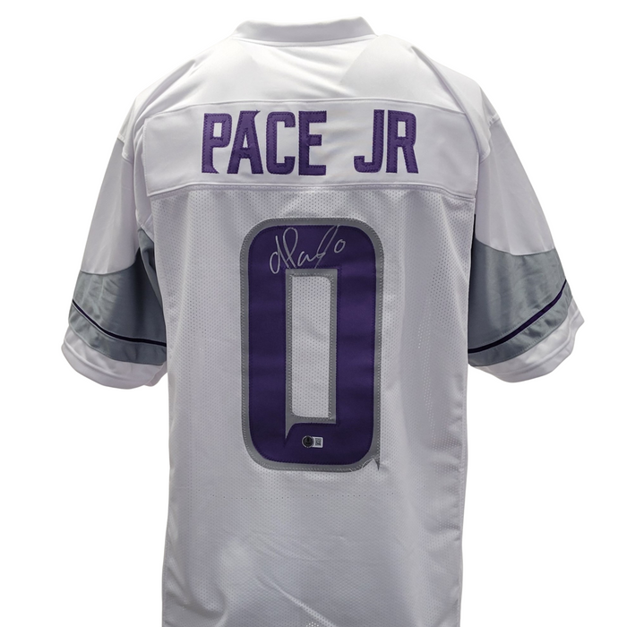 Ivan Pace Jr. #0 Signed Custom White-Out Football Jersey