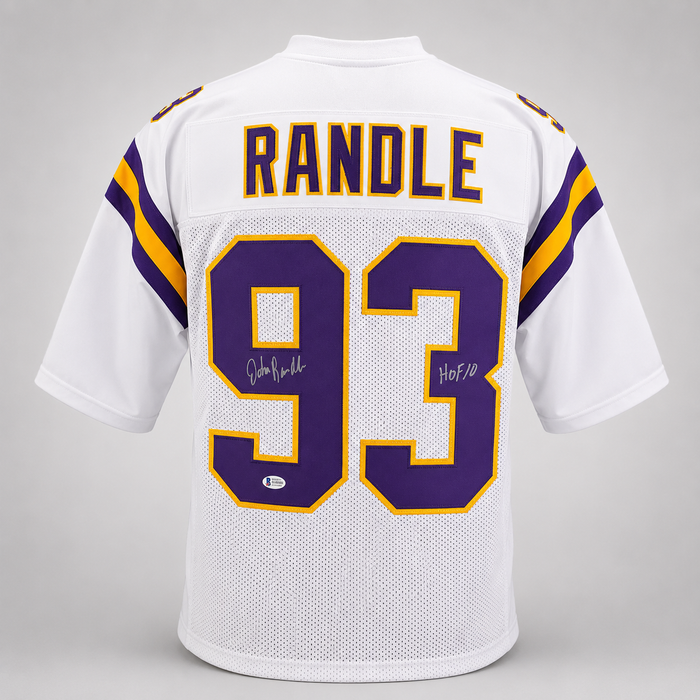 John Randle Signed White Player Football Jersey w/ 'HOF 10'