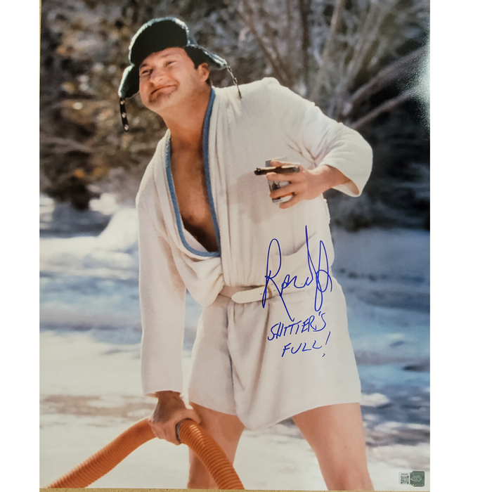 Randy Quaid Close Up Signed 16x20 Photo w/ 'Shitter's Full!'
