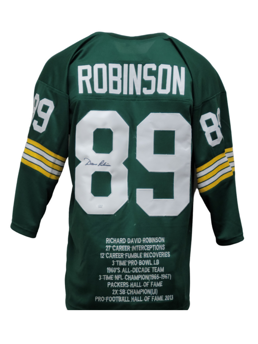 Dave Robinson Signed Custom Green Football Jersey