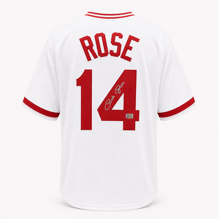 Pete Rose Signed White Player Jersey