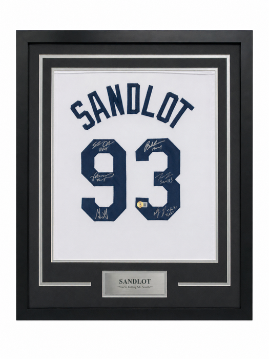 The Sandlot Cast Signed & Professionally Framed Player Jersey Shadow Box Display