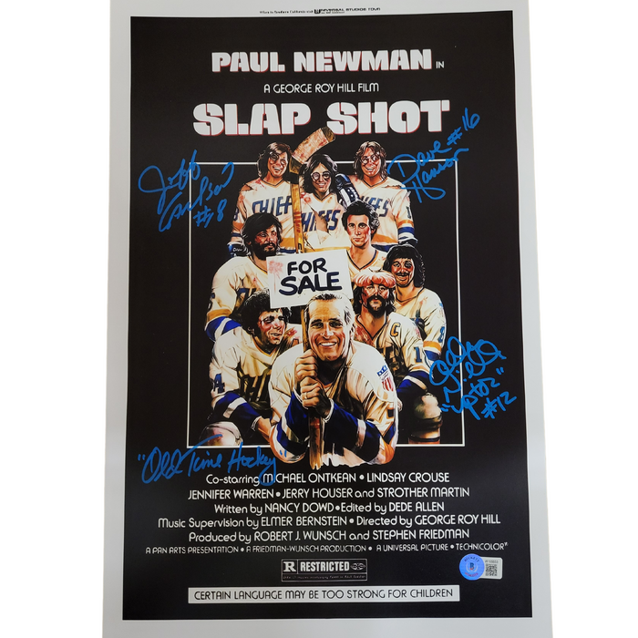 Slap Shot Cast Signed 11x17 Photo