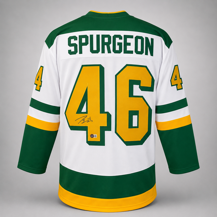 Jared Spurgeon Signed White Retro Player  Hockey Jersey