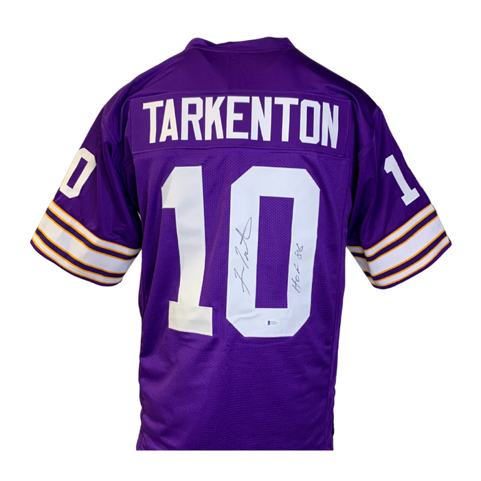 Fran Tarkenton Signed Custom Purple Football Jersey w/ 'HOF 86'