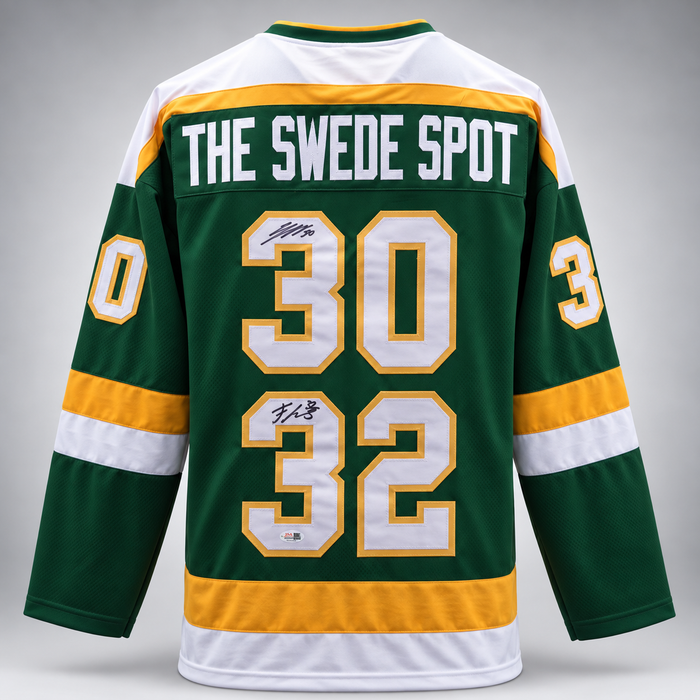 Filip Gustavsson & Jesper Wallstedt Signed 'The Swede Spot' Player Hockey Jersey