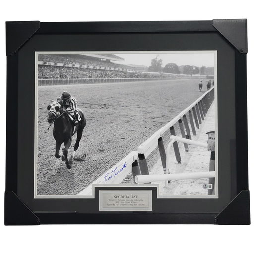 Ron Turcotte 'Secretariat' Signed & Professionally Framed 16x20 Photo w/ Horseshoe