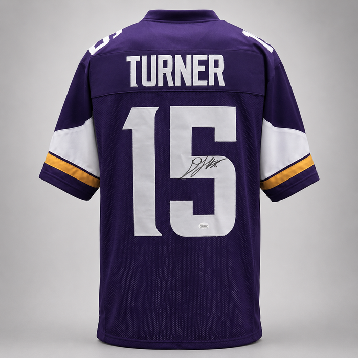 Dallas Turner Signed Purple Player Football Jersey