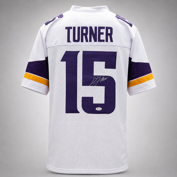 Dallas Turner Signed White Player Football Jersey