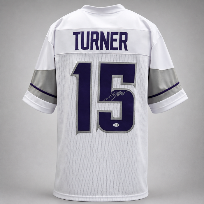 Dallas Turner Signed White Out Player Football Jersey
