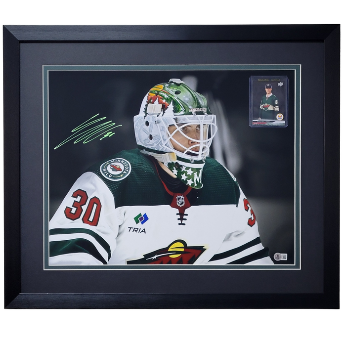 Jesper Wallstedt Signed & Professionally Framed 16x20 w/ Rookie Card Photo #5