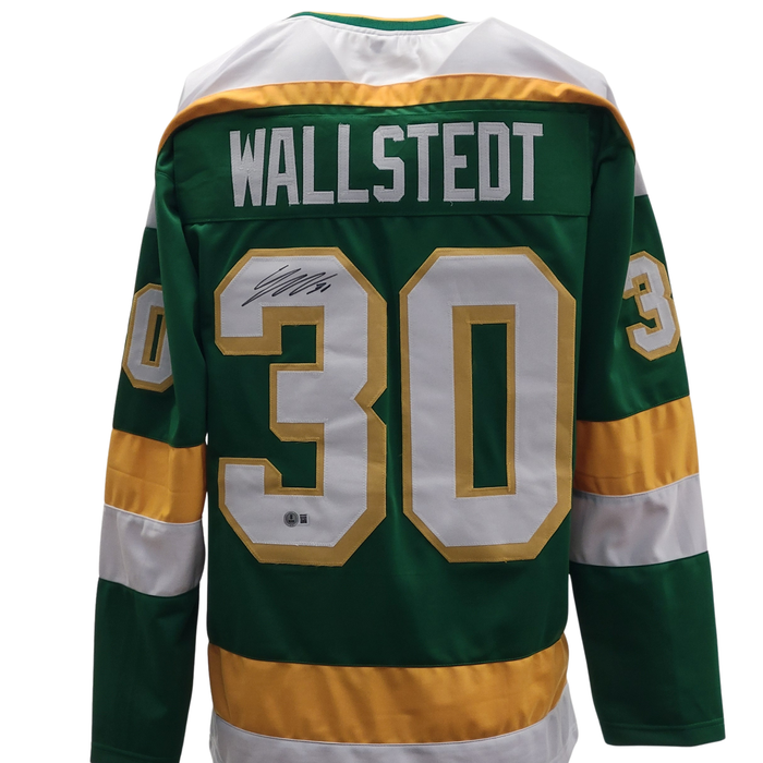 Jesper Wallstedt Signed Green Retro Player Hockey Jersey