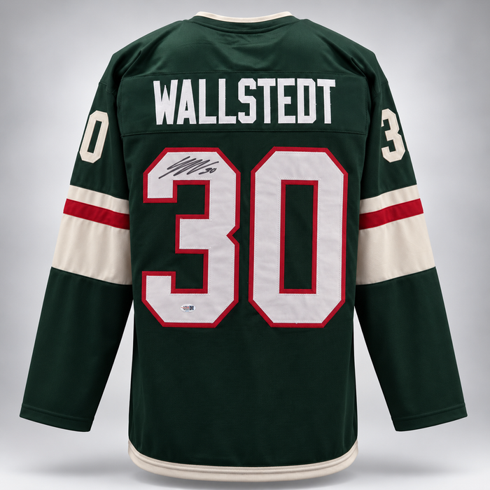 Jesper Wallstedt Signed Green Player Hockey Jersey