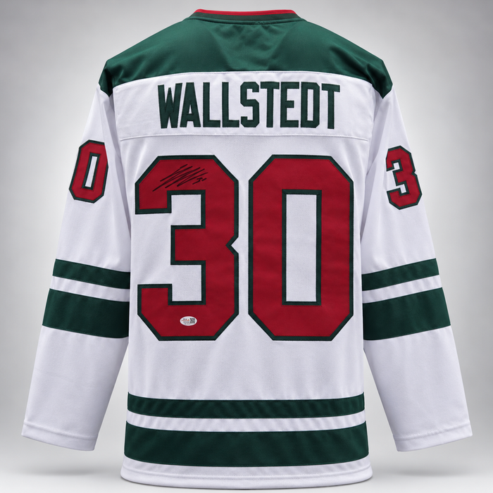 Jesper Wallstedt Signed White Player Hockey Jersey