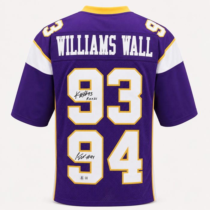 Williams Wall Signed Purple Player Football Jersey