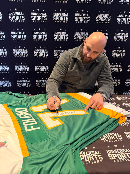Nick Foligno Signed Green Retro Player Hockey Jersey
