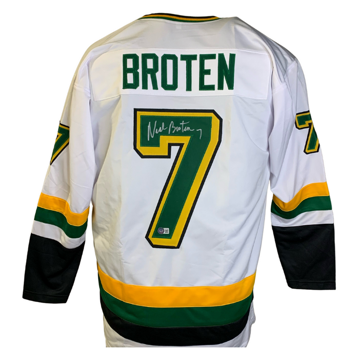 Neal Broten Signed Custom White Hockey Jersey