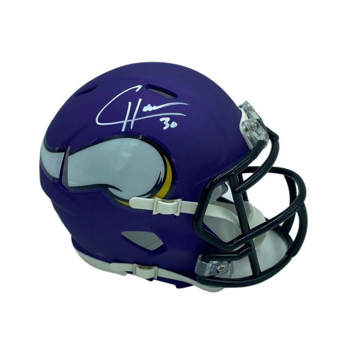 CJ Ham Signed Minnesota Vikings Purple SPEED Mini Helmet