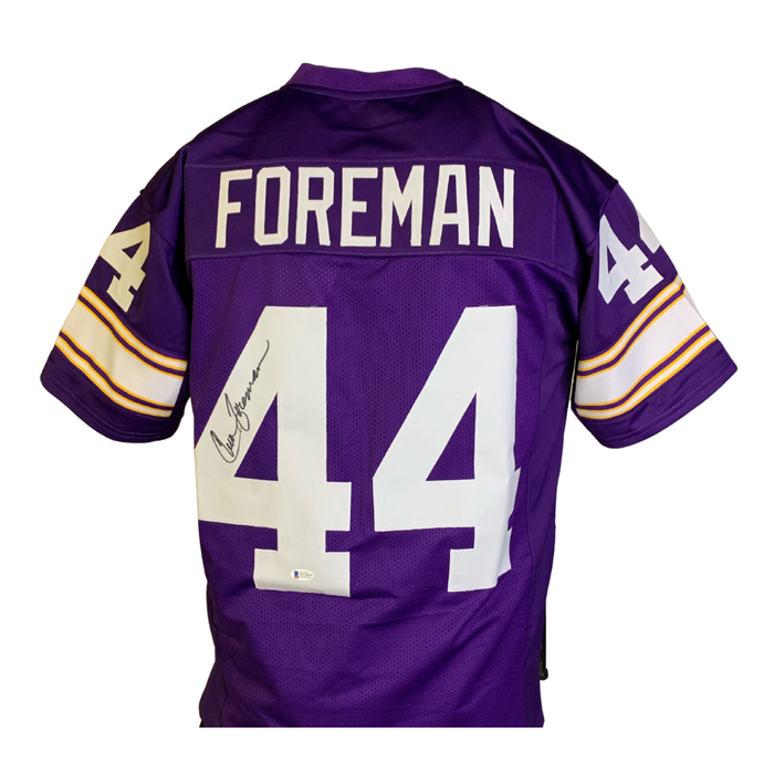 Chuck Foreman Signed Custom Purple Football Jersey