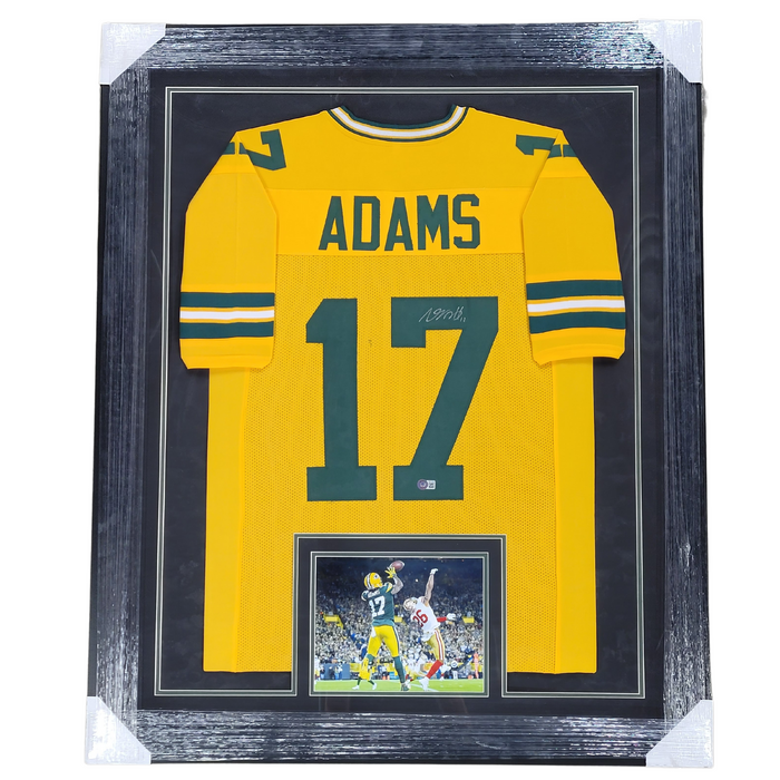 Davante Adams Signed & Professionally Framed Custom Yellow Football Jersey
