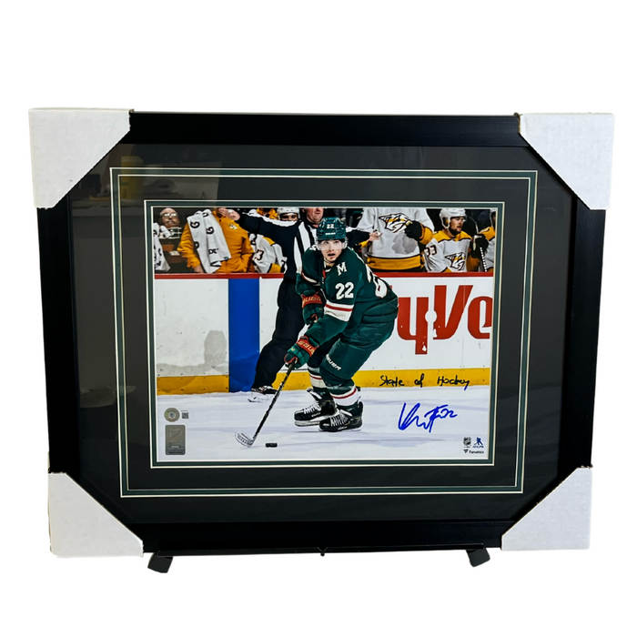 Kevin Fiala Signed & Professionally Framed 11x14 Photo w/ 'State of Hockey'