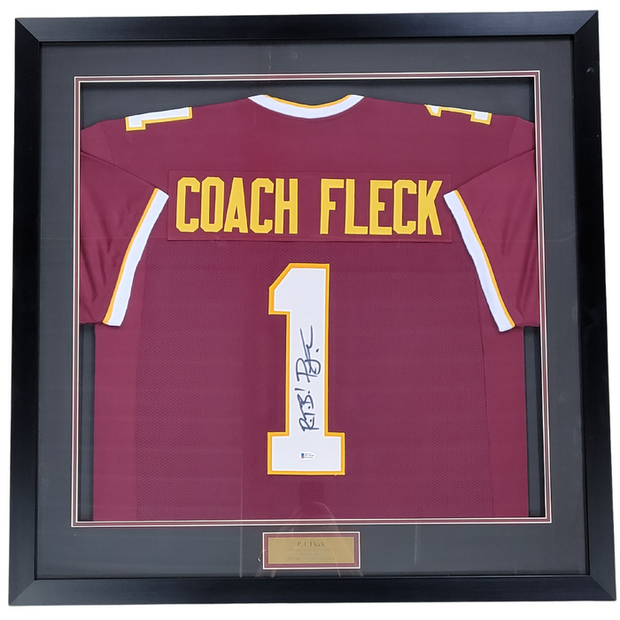 PJ Fleck Signed & Professionally Framed 1/2 Size Custom Maroon Football Jersey