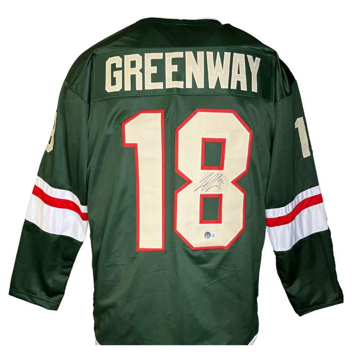 Jordan Greenway Signed Custom Green Hockey Jersey